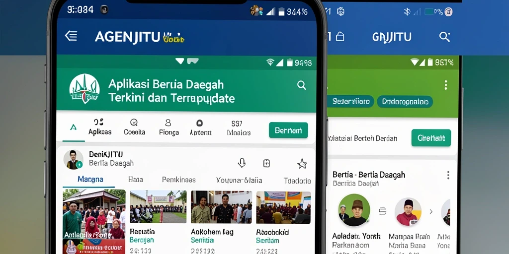 Tampilan antarmuka aplikasi Berita Daerah AGENJITU yang menarik dan user-friendly.