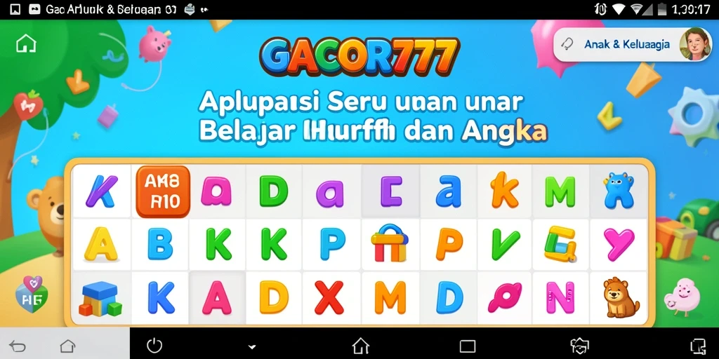 Antarmuka GACOR777 yang interaktif dan menarik untuk belajar huruf dan angka.