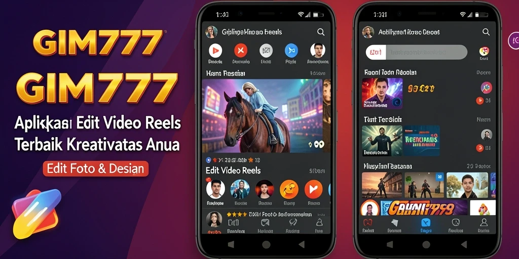 Tampilan antarmuka GIM777 yang intuitif untuk Edit Video Reels.
