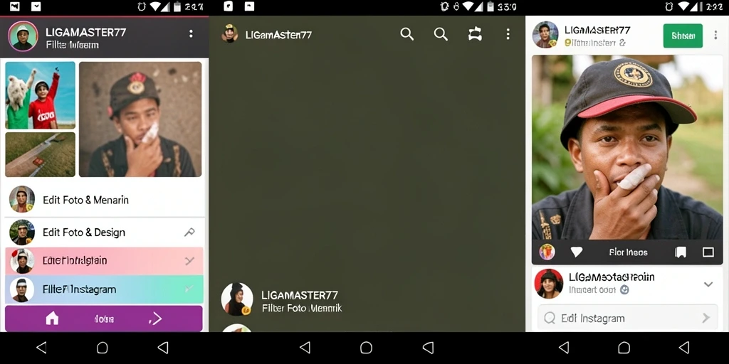 Tampilan antarmuka LIGAMASTER77 yang menarik untuk pengeditan foto.