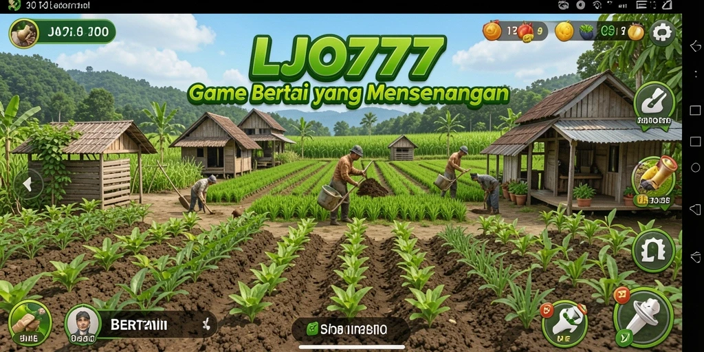 Tampilan antarmuka LJO777 saat bertani yang seru dan interaktif.