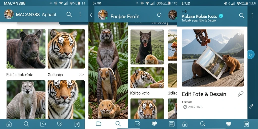 Tampilan antarmuka aplikasi MACAN388 untuk Kolase Foto yang menarik.