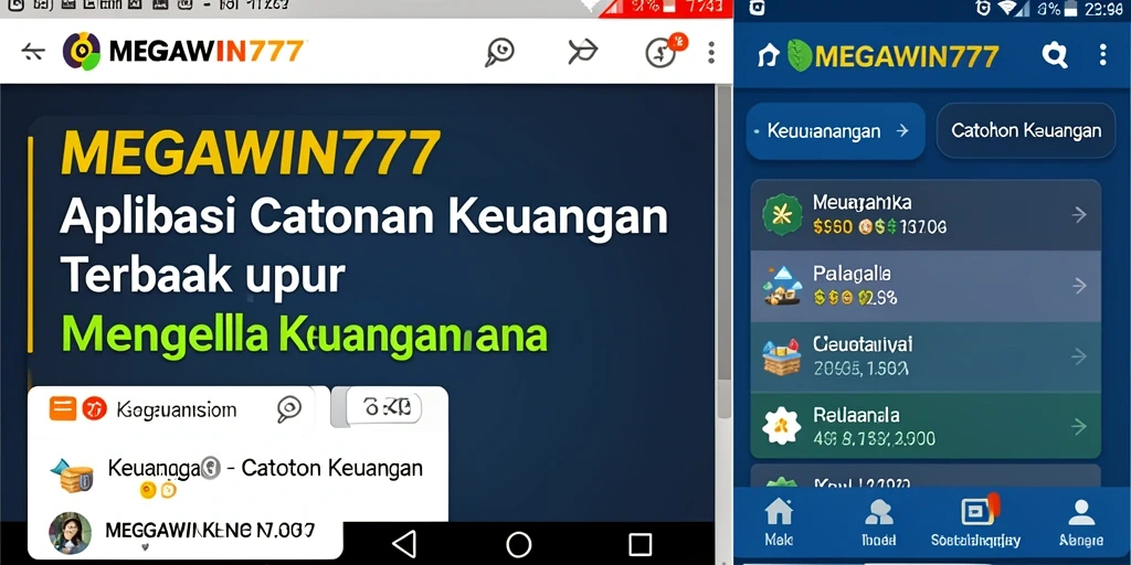 Tampilan antarmuka MEGAWIN777 yang sederhana dan informatif.
