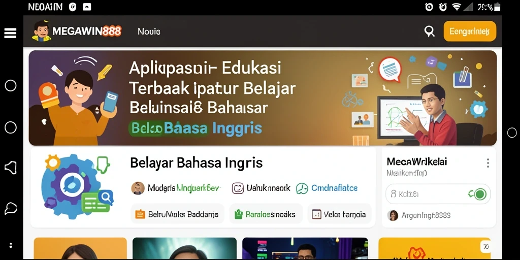 Antarmuka aplikasi MEGAWIN888 yang user-friendly dan interaktif.