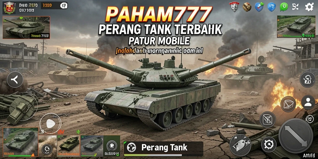 Antarmuka utama PAHAM777 menampilkan pertempuran tank yang mendebarkan.