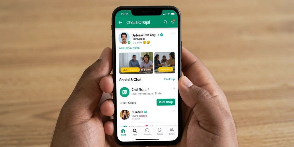 Tampilan antarmuka PP88 dengan fitur Chat Grup yang interaktif.