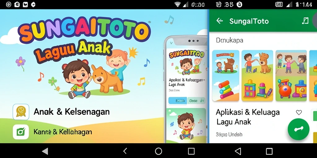 Tampilan antarmuka SUNGAITOTO yang ceria dan ramah anak.